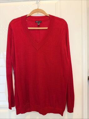Mango Red V-Neck Sweater